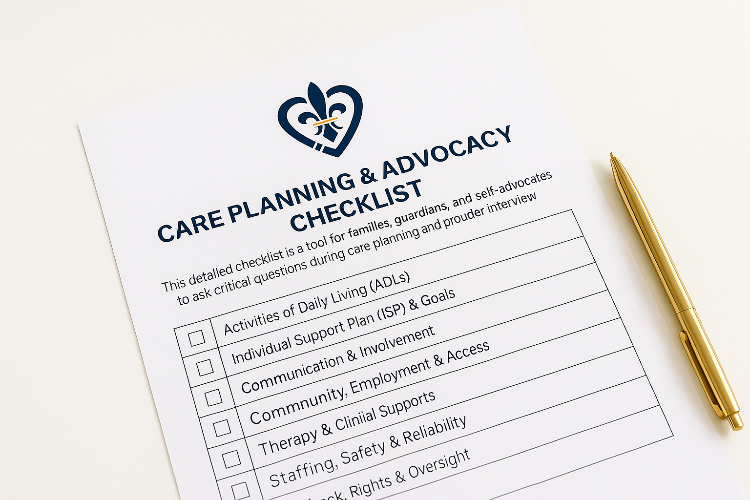 Care Planning Checklist